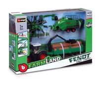 Bburago Tractor Fendt 1050 Vario Con 3 Remolques Diferentes 10cm 18-31668