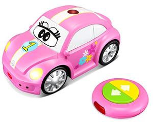 Bburago-Volkswagen Vehículo para bebé RC Ma 1ere Escarabajo, 92003R, versión Rosa, Color Azul, 22 cm