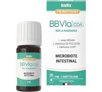 BBVia® CDA Gotas Probióticas Bebé | OctoVita | Desde el nacimiento, Niños 0-6 años | Apoyo al microbiota intestinal | 3 cepas probióticas seleccionadas | Producto fabricado en Francia | 6 ml