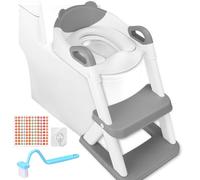 BBWELL Adaptador WC Niños con Escalera,Plegable Portatil Infantil Asiento Inodoro,Inodoro de Entrenamiento 2 en 1 para Niños, Cojín Antideslizante y Antisalpicaduras, Taburete de Escalera