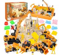 BBWELL Arena Magica para Niños,Arena Juguetes Mágica,7 Camiones de Construcción | 12 Moldes De Castillos | Arenas Sand Cinetica con 1 KG de Sand,Regalo Navidad Cumpleaños para Niños de 3 a 8 Años