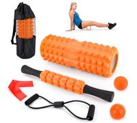 BBWELL Foam Roller 7 en 1,PP/EVA Rodillo Masaje Muscular con Rodillo de Espuma,Palos de Masaje,Bola de Masaje,Banda de Resistencia,Bolsa para Masaje Muscular de Tejido Profundo Pilates Yoga