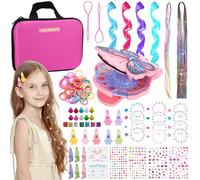 BBWELL Hair Bedazzler Kit,Máquina de Pelo de Diamante con 300 Gemas y Extensiones,Herramientas de Peinado con Diamantes Pelo,Herramientas de Peinado para el Pelo Regalo Niña 6 7 8 9 10 Años