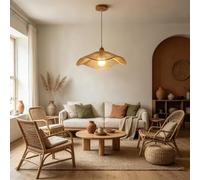 BBWO Lámpara Colgante E27 Tejida A Mano Lámpara Colgante De Mimbre Lámpara Colgante Japonesa De Cuerda De Cáñamo Lámpara Moderna Para Mesa De Comedor Estilo Bohemio Para Salón Dormitoriol
