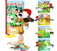 BBWOO Libro Bebé con Animales 3D + Juguetes Bebé Montessori, Tummy Time - Sin BPA, Lavable a Máquina, para 0-6 Meses Niños/Niñas (Estilo 2)