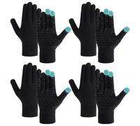 BBXWANG 4 pares de guantes para pantalla táctil, guantes de invierno para hombre y mujer, guantes térmicos, elásticos, antideslizantes, de punto de invierno