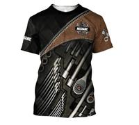 BBYOUTH Mecánico Camiseta para Hombre, 3D Impreso Coche Mechanc Reparación Trabajador Verano Casual Manga Corta DW109,Spanner,5XL