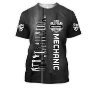 BBYOUTH Mecánico Camiseta para Hombre, 3D Impreso Coche Mechanc Reparación Trabajador Verano Casual Manga Corta DW109,Repair Tools,M
