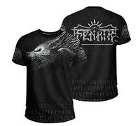 BBYOUTH Vikings Tatuaje tee Shirts Mens Verano Casual Manga Corta Nordic Valknut 3D Impreso Hippie Mujer Camiseta Cosplay (11 EE. UU. Tamaño),Fenrir Wolf,7XL