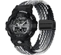 BBZ 16MM Correa de reloj deportivo tejido de nylon magnético de liberación rápida Compatible con CASIO G-SHOCK G5600/GA-200/GA-100/GA-110/GA-120/GA2100