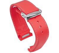 BBZ 20mm 22mm Correa de Reloj de Goma con Extremo Curvo Compatible con Omega Seamaster 150/300/600 Speedmaster Planet Ocean Sports Silicone Strap Bracelet