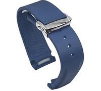 BBZ 20mm 22mm Correa de Reloj de Goma con Extremo Curvo Compatible con Omega Seamaster 150/300/600 Speedmaster Planet Ocean Sports Silicone Strap Bracelet