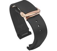 BBZ 20mm 22mm Correa de Reloj de Goma con Extremo Curvo Compatible con Omega Seamaster 150/300/600 Speedmaster Planet Ocean Sports Silicone Strap Bracelet