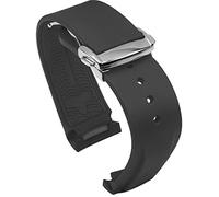 BBZ 20mm 22mm Correa de Reloj de Goma con Extremo Curvo Compatible con Omega Seamaster 150/300/600 Speedmaster Planet Ocean Sports Silicone Strap Bracelet