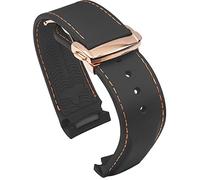 BBZ 20mm 22mm Correa de Reloj de Goma con Extremo Curvo Compatible con Omega Seamaster 150/300/600 Speedmaster Planet Ocean Sports Silicone Strap Bracelet