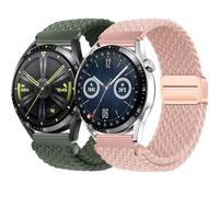 BBZ 22mm Quickfit Elastic Braided Nylon Correa Compatible con Huawei GT4/GT3/GT2 46 mm/Garmin Venu 2/3/Vivoactive 4, Galaxy Watch 3 45 mm/Gear S3 para hombre y mujer