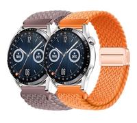 BBZ 22mm Quickfit Elastic Braided Nylon Correa Compatible con Huawei GT4/GT3/GT2 46 mm/Garmin Venu 2/3/Vivoactive 4, Galaxy Watch 3 45 mm/Gear S3 para hombre y mujer
