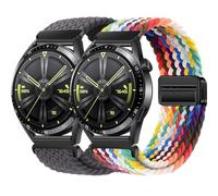 BBZ 22mm Quickfit Elastic Braided Nylon Correa Compatible con Huawei GT4/GT3/GT2 46 mm/Garmin Venu 2/3/Vivoactive 4, Galaxy Watch 3 45 mm/Gear S3 para hombre y mujer