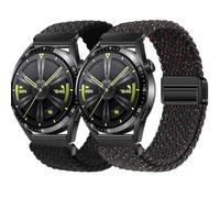 BBZ 22mm Quickfit Elastic Braided Nylon Correa Compatible con Huawei GT4/GT3/GT2 46 mm/Garmin Venu 2/3/Vivoactive 4, Galaxy Watch 3 45 mm/Gear S3 para hombre y mujer