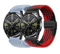 BBZ 22mm Quickfit Elastic Braided Nylon Correa Compatible con Huawei GT4/GT3/GT2 46 mm/Garmin Venu 2/3/Vivoactive 4, Galaxy Watch 3 45 mm/Gear S3 para hombre y mujer