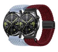 BBZ 22mm Quickfit Elastic Braided Nylon Correa Compatible con Huawei GT4/GT3/GT2 46 mm/Garmin Venu 2/3/Vivoactive 4, Galaxy Watch 3 45 mm/Gear S3 para hombre y mujer
