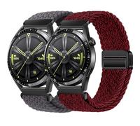BBZ 22mm Quickfit Elastic Braided Nylon Correa Compatible con Huawei GT4/GT3/GT2 46 mm/Garmin Venu 2/3/Vivoactive 4, Galaxy Watch 3 45 mm/Gear S3 para hombre y mujer
