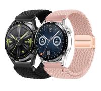 BBZ 22mm Quickfit Elastic Braided Nylon Correa Compatible con Huawei GT4/GT3/GT2 46 mm/Garmin Venu 2/3/Vivoactive 4, Galaxy Watch 3 45 mm/Gear S3 para hombre y mujer