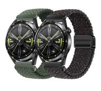 BBZ 22mm Quickfit Elastic Braided Nylon Correa Compatible con Huawei GT4/GT3/GT2 46 mm/Garmin Venu 2/3/Vivoactive 4, Galaxy Watch 3 45 mm/Gear S3 para hombre y mujer