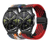 BBZ 22mm Quickfit Elastic Braided Nylon Correa Compatible con Huawei GT4/GT3/GT2 46 mm/Garmin Venu 2/3/Vivoactive 4, Galaxy Watch 3 45 mm/Gear S3 para hombre y mujer