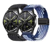 BBZ 22mm Quickfit Elastic Braided Nylon Correa Compatible con Huawei GT4/GT3/GT2 46 mm/Garmin Venu 2/3/Vivoactive 4, Galaxy Watch 3 45 mm/Gear S3 para hombre y mujer