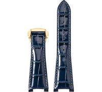 BBZ 25MM Folding Buckle Piel Watch Strap Compatible con Omega Constellation Series Men Concave Interface Piel Watch Correa