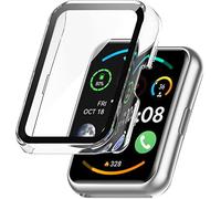 BBZ Compatible con OPPO Watch Free Funda,Pellicola protettiva in vetro + Cornice in plastica rigida, protezione Completa Compatible con Huawei Watch fit/Huawei fit New