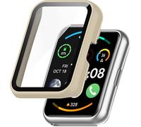 BBZ Compatible con OPPO Watch Free Funda,Pellicola protettiva in vetro + Cornice in plastica rigida, protezione Completa Compatible con Huawei Watch fit/Huawei fit New