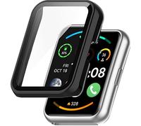 BBZ Compatible con OPPO Watch Free Funda,Pellicola protettiva in vetro + Cornice in plastica rigida, protezione Completa Compatible con Huawei Watch fit/Huawei fit New