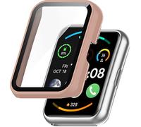 BBZ Compatible con OPPO Watch Free Funda,Pellicola protettiva in vetro + Cornice in plastica rigida, protezione Completa Compatible con Huawei Watch fit/Huawei fit New