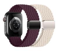 BBZ Correa Compatible con Correa Apple Watch 40mm 44mm 38mm 42mm 41mm 45mm 49mm Mujer Hombre, Band Elástica Nylon Trenzada con Cierre Magnética para iWatch Ultra SE Series 9 8 7 6 5 4 3 2 1