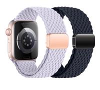 BBZ Correa Compatible con Correa Apple Watch 40mm 44mm 38mm 42mm 41mm 45mm 49mm Mujer Hombre, Band Elástica Nylon Trenzada con Cierre Magnética para iWatch Ultra SE Series 9 8 7 6 5 4 3 2 1