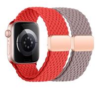 BBZ Correa Compatible con Correa Apple Watch 40mm 44mm 38mm 42mm 41mm 45mm 49mm Mujer Hombre, Band Elástica Nylon Trenzada con Cierre Magnética para iWatch Ultra SE Series 9 8 7 6 5 4 3 2 1