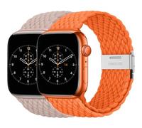 BBZ Correa para iWatch Ultra SE Series 9/8/7/6/5/4/3/2,2 Pack Nylon Sport Loop Replacement Band Compatible con Apple Watch Strap 40mm 44mm 38mm 42mm 41mm 45mm 49mm Women men