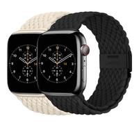 BBZ Correa para iWatch Ultra SE Series 9/8/7/6/5/4/3/2,2 Pack Nylon Sport Loop Replacement Band Compatible con Apple Watch Strap 40mm 44mm 38mm 42mm 41mm 45mm 49mm Women men