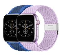 BBZ Correa para iWatch Ultra SE Series 9/8/7/6/5/4/3/2,2 Pack Nylon Sport Loop Replacement Band Compatible con Apple Watch Strap 40mm 44mm 38mm 42mm 41mm 45mm 49mm Women men