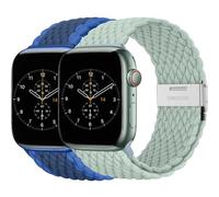 BBZ Correa para iWatch Ultra SE Series 9/8/7/6/5/4/3/2,2 Pack Nylon Sport Loop Replacement Band Compatible con Apple Watch Strap 40mm 44mm 38mm 42mm 41mm 45mm 49mm Women men