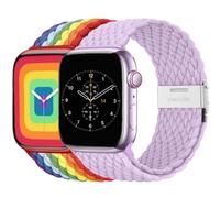 BBZ Correa para iWatch Ultra SE Series 9/8/7/6/5/4/3/2,2 Pack Nylon Sport Loop Replacement Band Compatible con Apple Watch Strap 40mm 44mm 38mm 42mm 41mm 45mm 49mm Women men