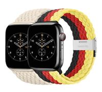 BBZ Correa para iWatch Ultra SE Series 9/8/7/6/5/4/3/2,2 Pack Nylon Sport Loop Replacement Band Compatible con Apple Watch Strap 40mm 44mm 38mm 42mm 41mm 45mm 49mm Women men