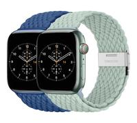 BBZ Correa para iWatch Ultra SE Series 9/8/7/6/5/4/3/2,2 Pack Nylon Sport Loop Replacement Band Compatible con Apple Watch Strap 40mm 44mm 38mm 42mm 41mm 45mm 49mm Women men