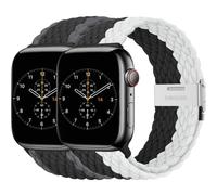 BBZ Correa para iWatch Ultra SE Series 9/8/7/6/5/4/3/2,2 Pack Nylon Sport Loop Replacement Band Compatible con Apple Watch Strap 40mm 44mm 38mm 42mm 41mm 45mm 49mm Women men