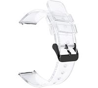 BBZ Correa transparente Compatible con Samsung Galaxy Watch Active 2 Strap/Galaxy Watch 4 40mm/44mm Correa, 20mm Silicone Wristband for Galaxy Watch 4 Classic/Watch 3 41mm/Garmin Vivoactive 3