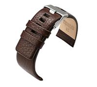 BBZ Leather Correa,Vintage Leather Watch Correas with Stainless Silver Buckle, Replacement Band 22mm/24mm/26mm/27mm/28mm/30mm/32mm Men Women
