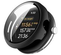 BBZ Pixel Watch3 Funda,Built-in 9H Tempered Glass Film Hard PC Bumper Full Coverage Protective Cover Compatible con Pixel Watch3 41MM 45MM