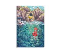 BBZL Póster decorativo de Ponyo Sulla Scogliera sobre lienzo, cuadro moderno de familia, niño, niña, dormitorio, sala de estar, decoración de pared, pósteres de 12 x 18 pulgadas (30 x 45 cm)